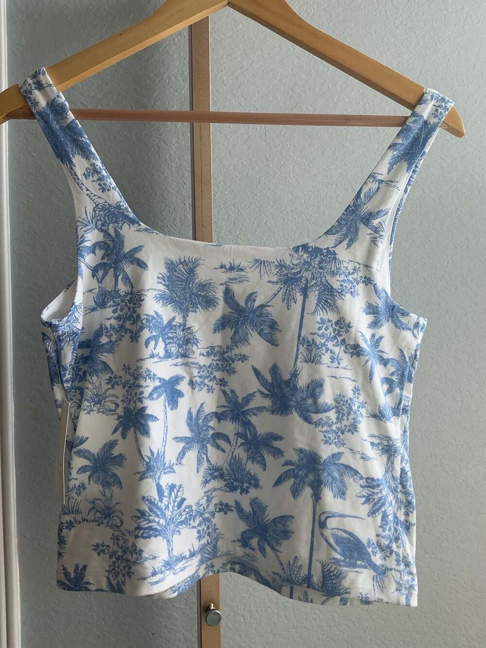 A New Day Palm trees Sculpt Square Tank Top Size S - Picture 3 of 3